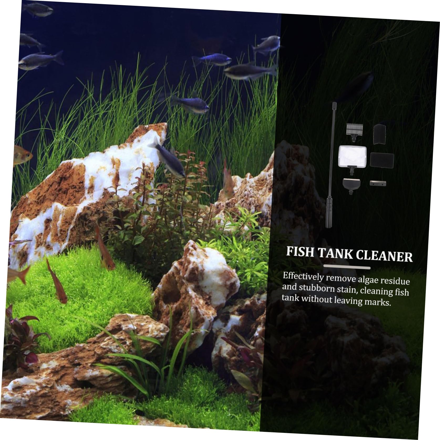 UPKOCH 2 Sätze Aquarium Reinigungsset Fischbehälter Reinigungswerkzeug mit Teleskopstange Einfache Handhabung und Robuste Materialien für Mühelose Pflege Aquariums