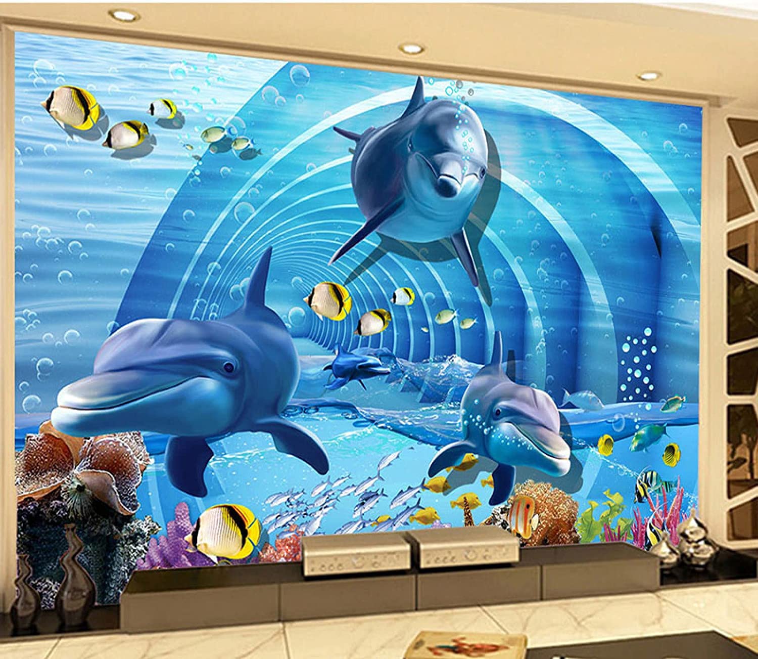 Autocollant Mural 3D Animaux Dessin Animé Amovible - Papier Peint Décoratif - Neuf