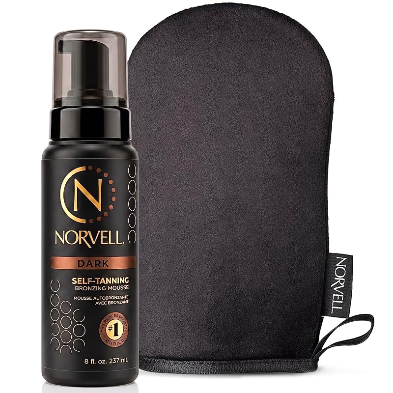 Norvell Mousse Autobronzeador Facial Escuro com Luva Aplicadora, 240 mL