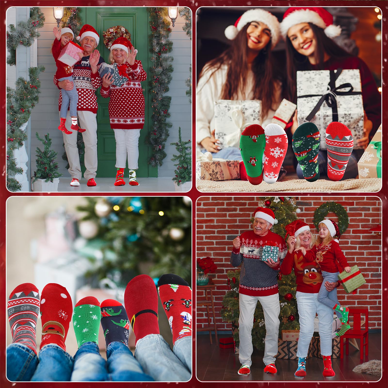 Calendrier de l'Avent de Noël 2025, 24 Chaussettes de Noël Unisex(sans paires), Taille 35-38, Calendrier de l'Avent de Chaussettes Adulte Cadeaux de Fête de Noël pour Femmes et Hommes