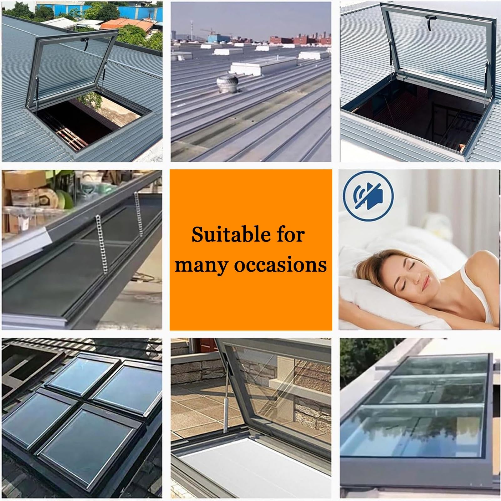 Claraboyas para Techos de Casas, Tapa de Trampilla para Áticos, Instalación Manual de Claraboyas en Techos Planos Inclinados, para Pasillos, Terrazas, Escaleras y Garajes(LxW 80x70cm/31.5x2