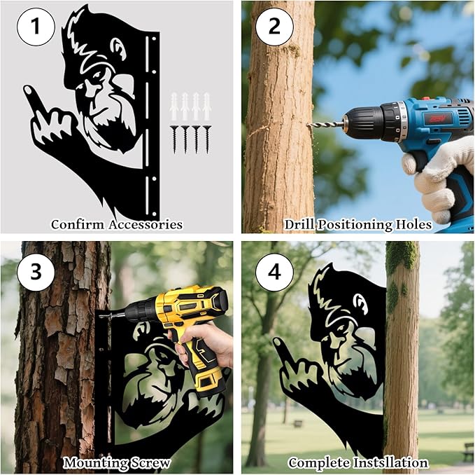 Letrero de metal Peek a Boo Bigfoot 15x10.5 pulgadas miniatura 6