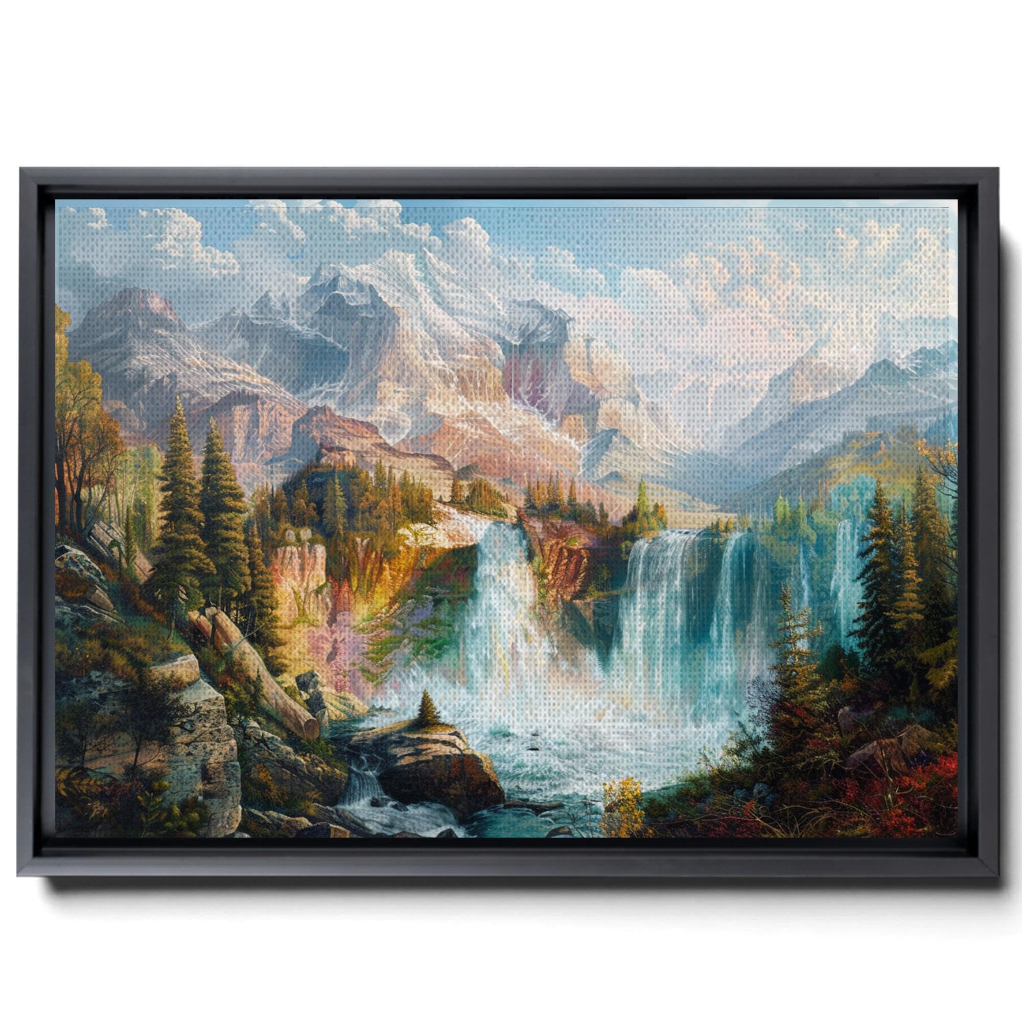 Amazon.com: Mountain Wall Art, Vintage River Landscape Painting