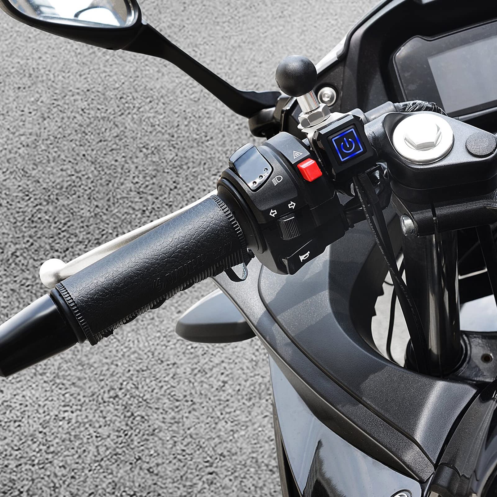 Szybkie Podgrzewanie Szybkie Ciepło 12V Sieterownik Cieplejszy Motocykl Podgrzewane Przyczepki, 5 Biegów Sterowników Temperatury Sterowników Ręcznych Podgrzewacze Ręki IP67, odporność na