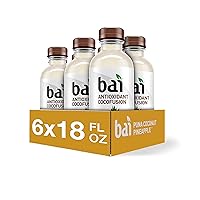 Vista 11 de Bai Agua con Sabor a Coco Puna Coconut Pineapple, Infusionada con Antioxidantes, Bebida de Agua con Sabor a Coco y Piña, Botellas de 18 Onzas
