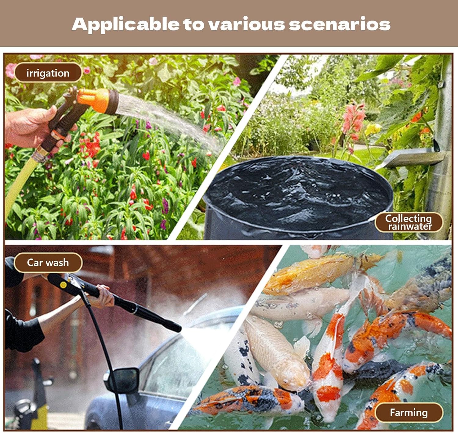 Foldable PVC Rain Barrels to Collect Rainwater, Portable Water Storage Tank with Spigot, Water Catcher Container for Garden/Outside/Lawn, Black(180L)