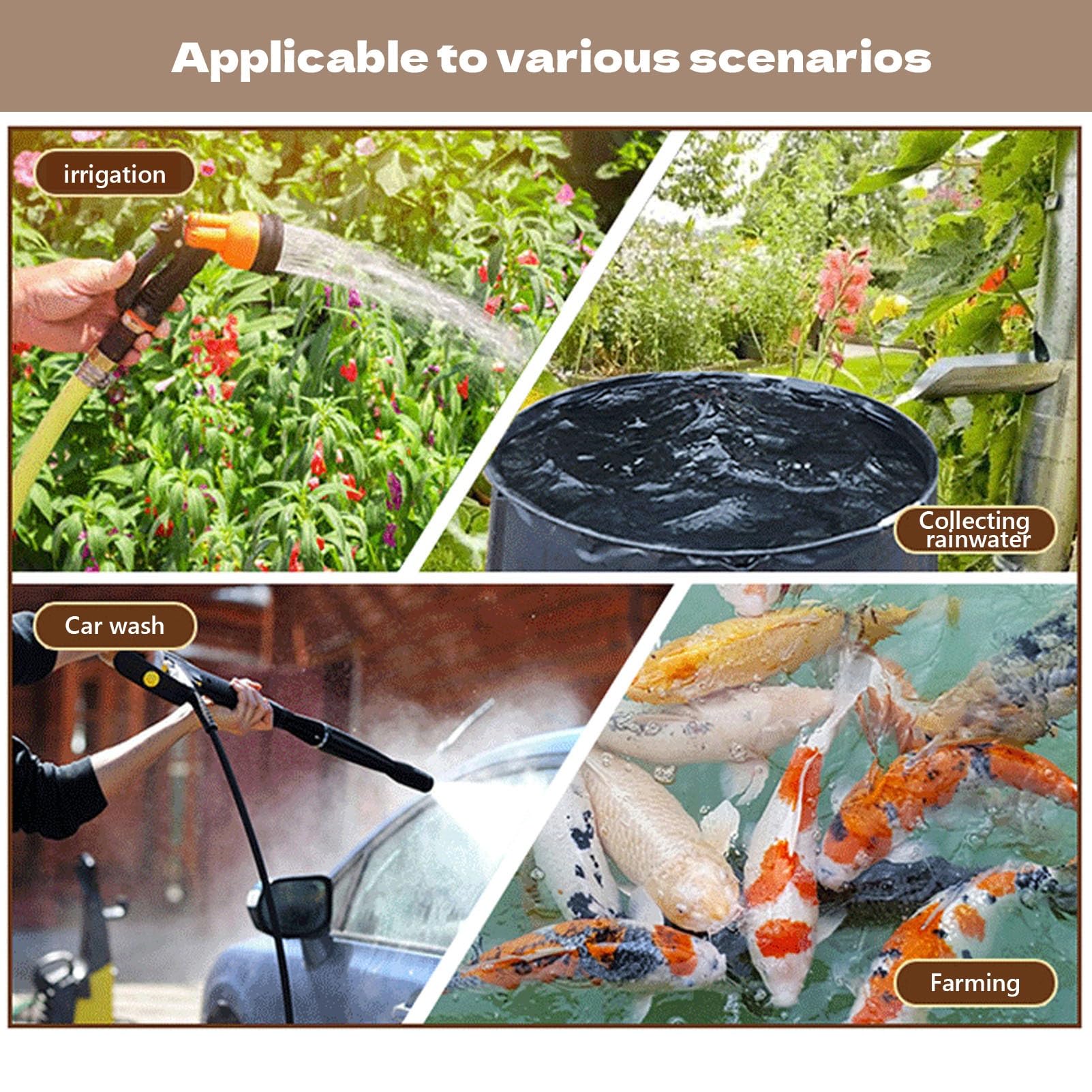 Depósito de almacenamiento de agua portátil plegable de PVC de 100 L con espiga, colector de agua de lluvia ideal para jardín al aire libre y uso en césped, color negro