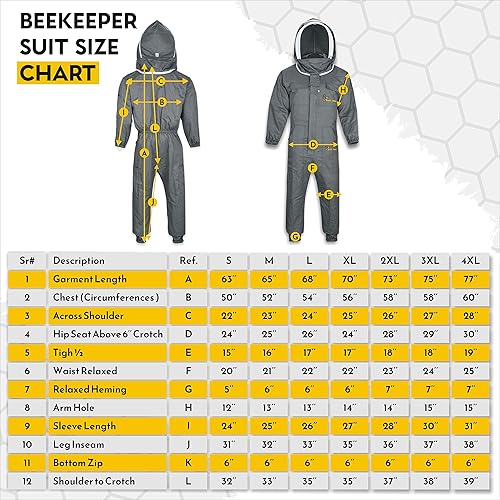 Miniatura 5 de Trajes de abeja para hombres, mujeres, traje de abeja de algodón, traje de apicultura y suministros de apicultura para cuidadores de abejas con