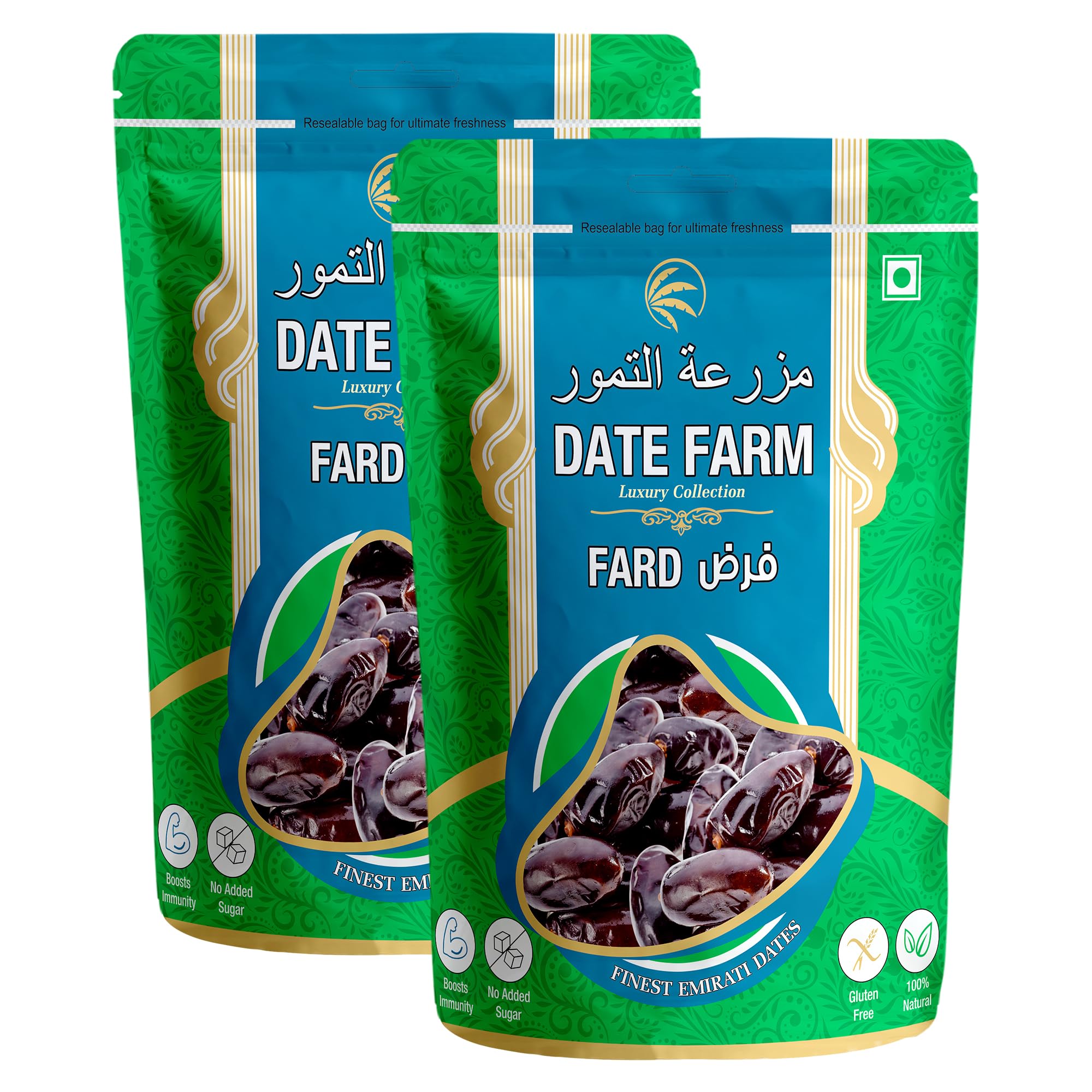DATE FARM Fard Luxury Emirati,100% Natural Khajur,Boosts Immunity, No Added Sugar, Arabian (500X2) gm (Pack of 2)