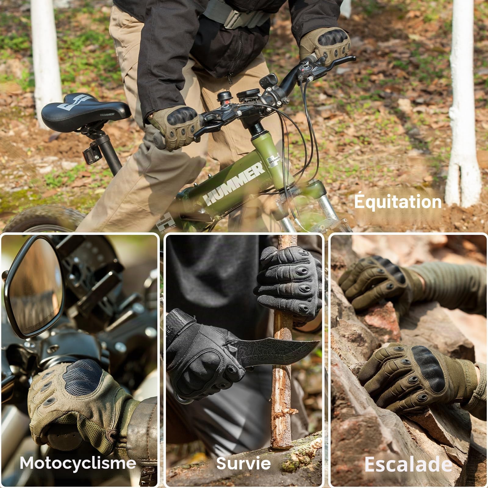 FREE SOLDIER Gants Tactiques Moto Militaire Jointure Dure Plein Air Randonnée Escalade Vélo VTT