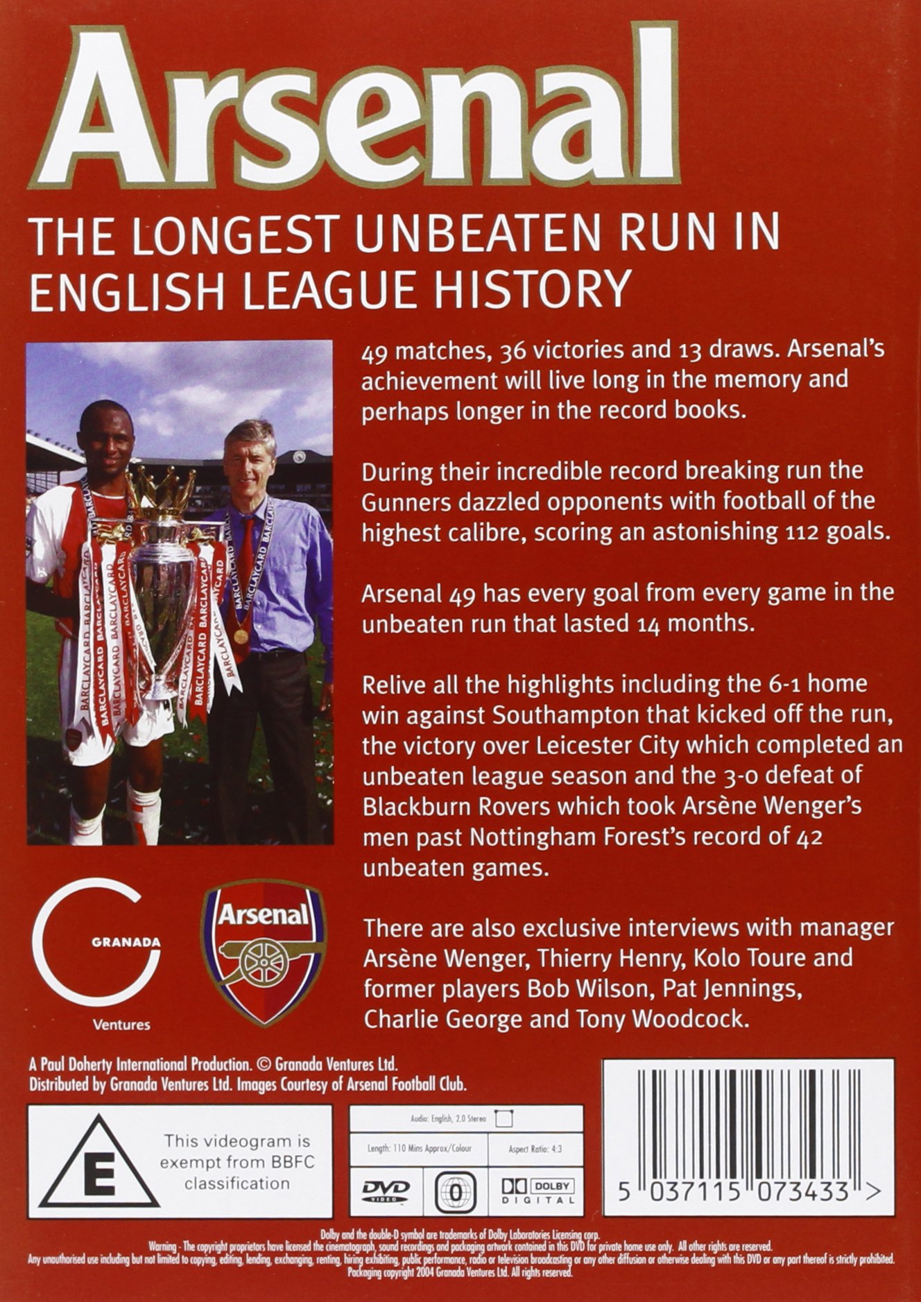 Arsenal-49 Unbeaten Record [Import]