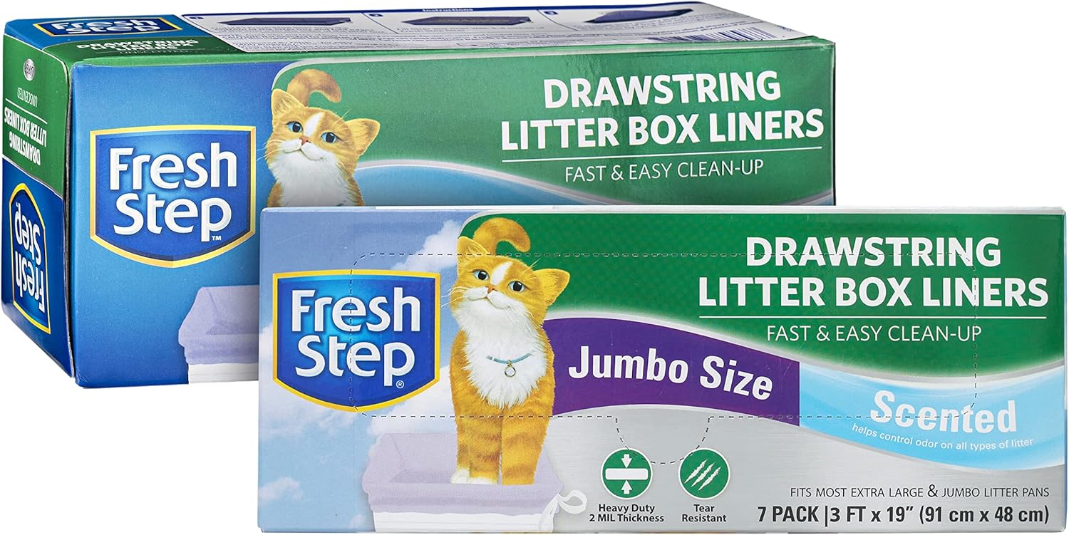 Fresh Step Drawstring Cat Litter Box Liners, Scented