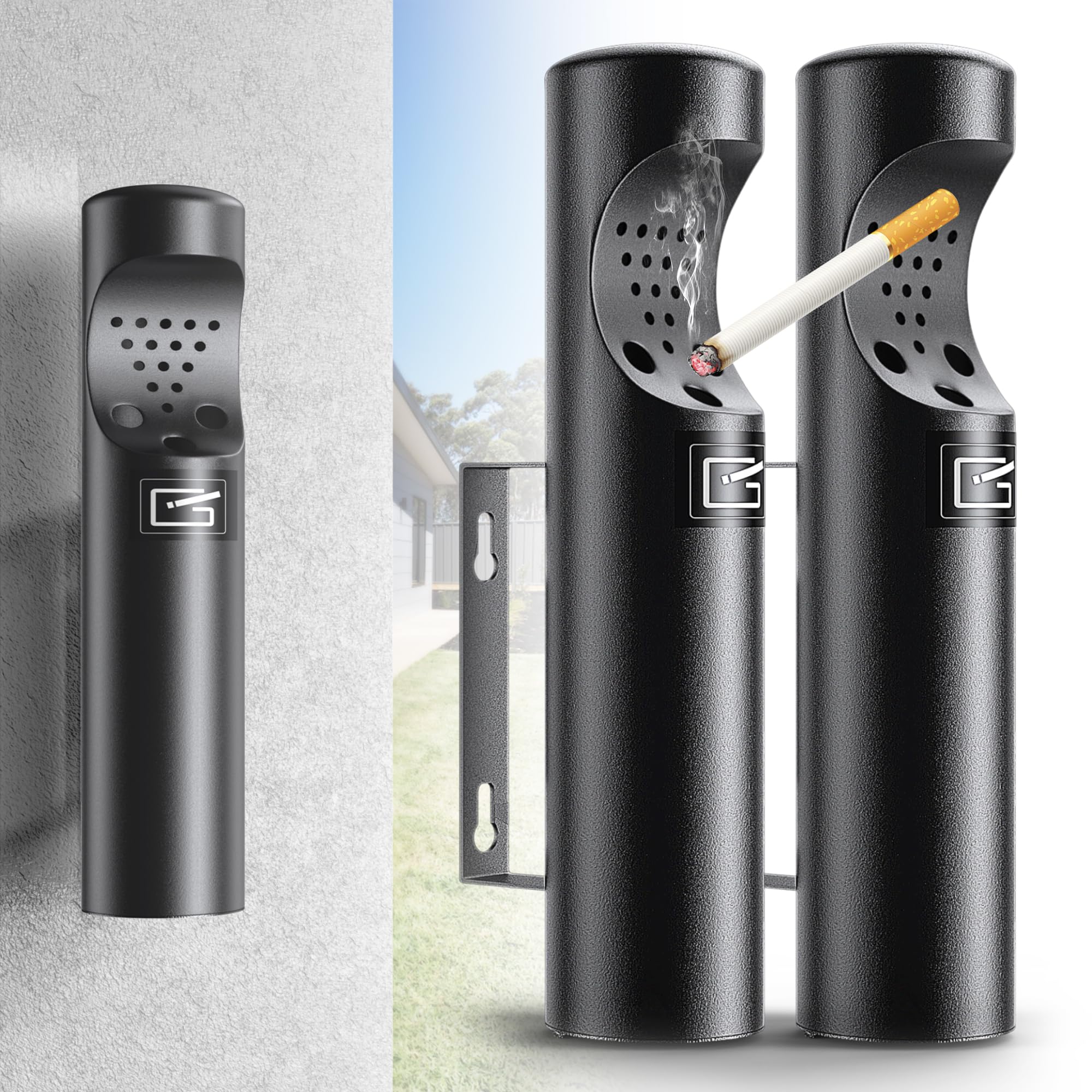 cigarette disposal amazon SDSNTE Steel Butt Receptacle Outdoor for Keeping a Fresh and Clean Area, 5 Gallon Capacity, Black : Industrial & Scientific Cigarette Butt Receptacle, Wall Mounted