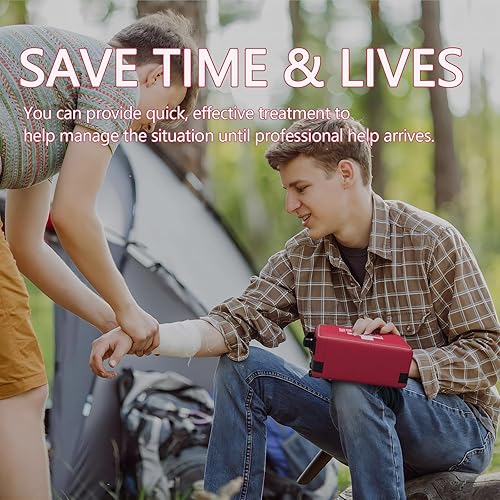Miniatura 6 de Kit de primeros auxilios, kit de primeros auxilios para trauma mejorado con compartimentos etiquetados, kits médicos de emergencia con sistema