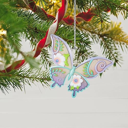 Vista 6 de Hallmark Keepsake Adorno de Navidad, plástico, 2022, mariposas brillantes