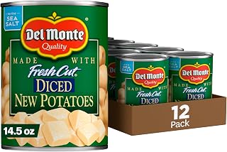 Del Monte Fresh Cut Diced Canned Potatoes, 12 Pack 14.5 oz Cans - Peeled, Packed Fresh, Ready-to-Use for Soups & Salads