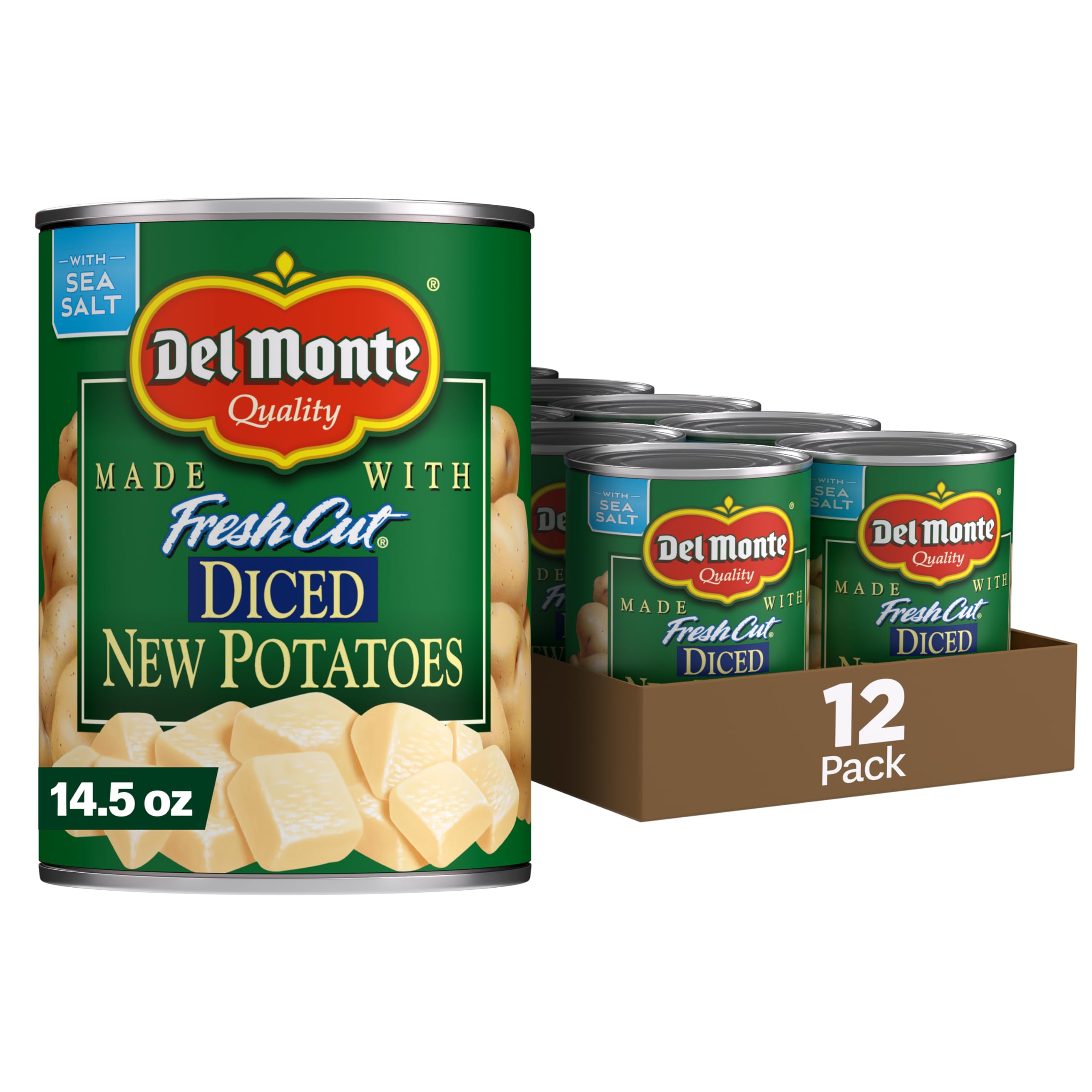 DEL MONTE FRESH CUT Diced Canned Potatoes, Canned Vegetables, 12 Pack, 14.5 oz Can