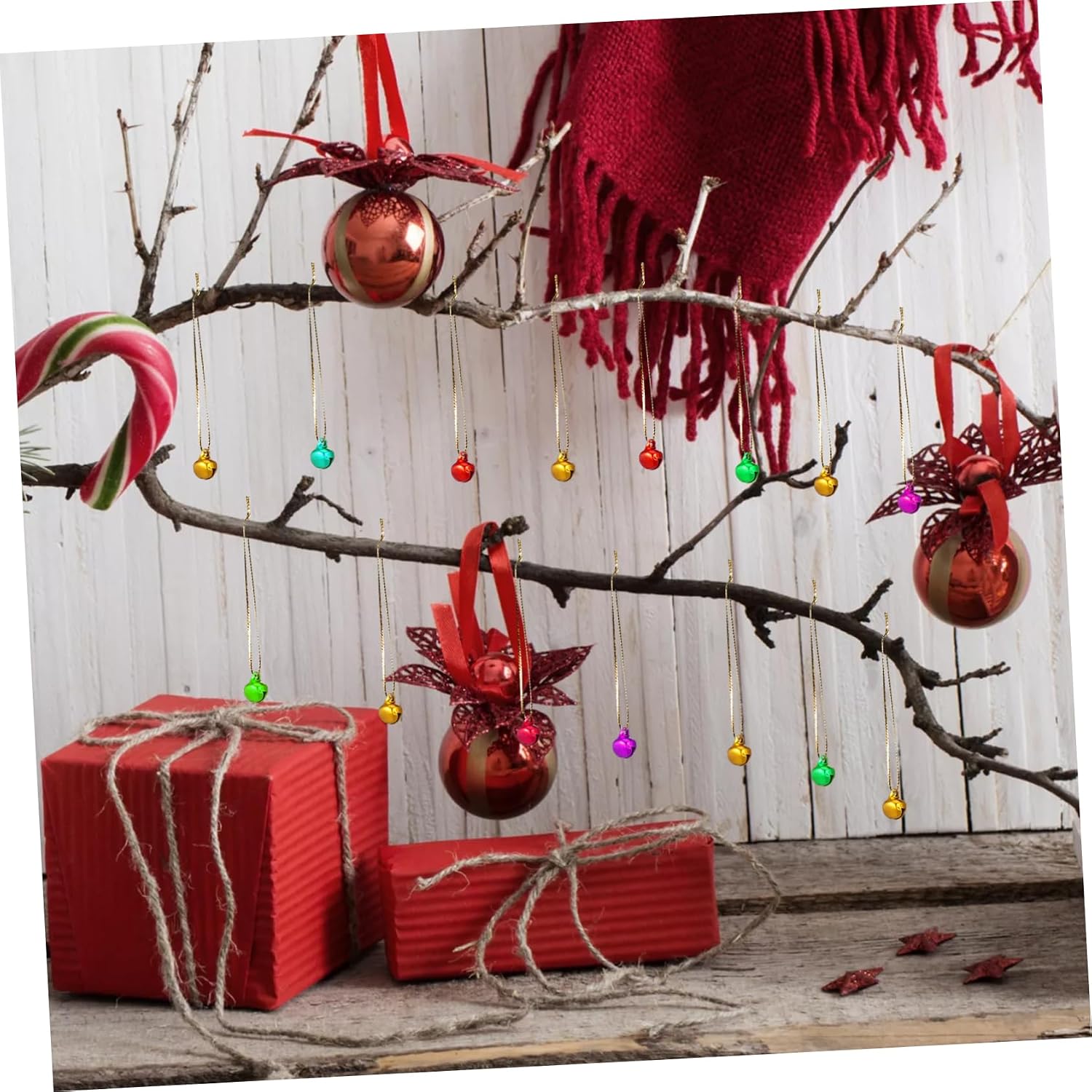 DIY Christmas Tree Decorations 100pcs Large Bells Ornaments Beads Decor Balls for Christmas Tree