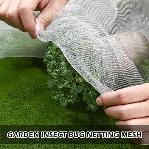 Miniatura 10 de Hoolerry Mosquitera ultra fina para jardín, cubiertas grandes para plantas, pájaros, blanco, malla de polietileno para proteger verduras, frutas,
