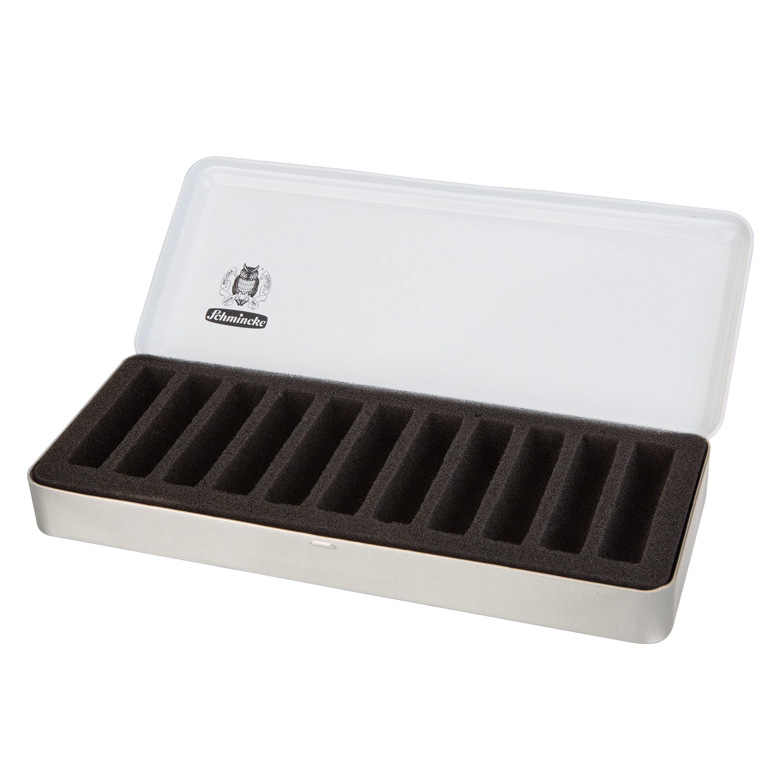 Schmincke - Metal empty box for pastels, 77911097, for 11 pastel pencils, for individual self-filling, pastel set, foam insert for safe storage and transportation