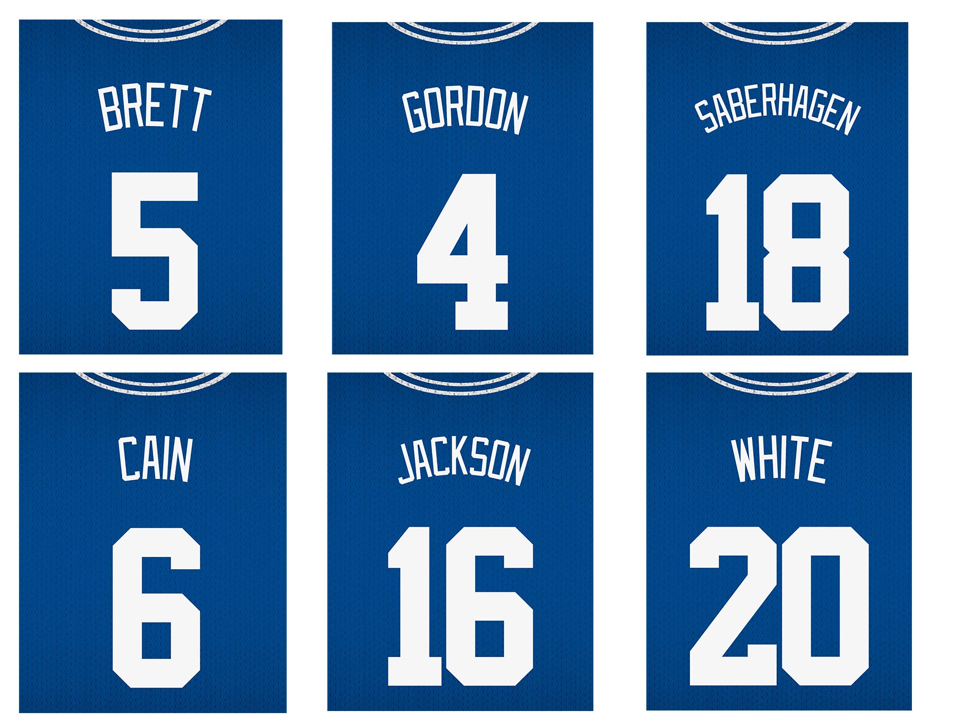 TnT Prints Kansas Royals Poster, Kansas Royals Wall Decor, Kansas Royals Prints, Baseball Poster, MLB Posters, Royals Poster, Royals Decor - Set of 6 (8x10) - Unframed