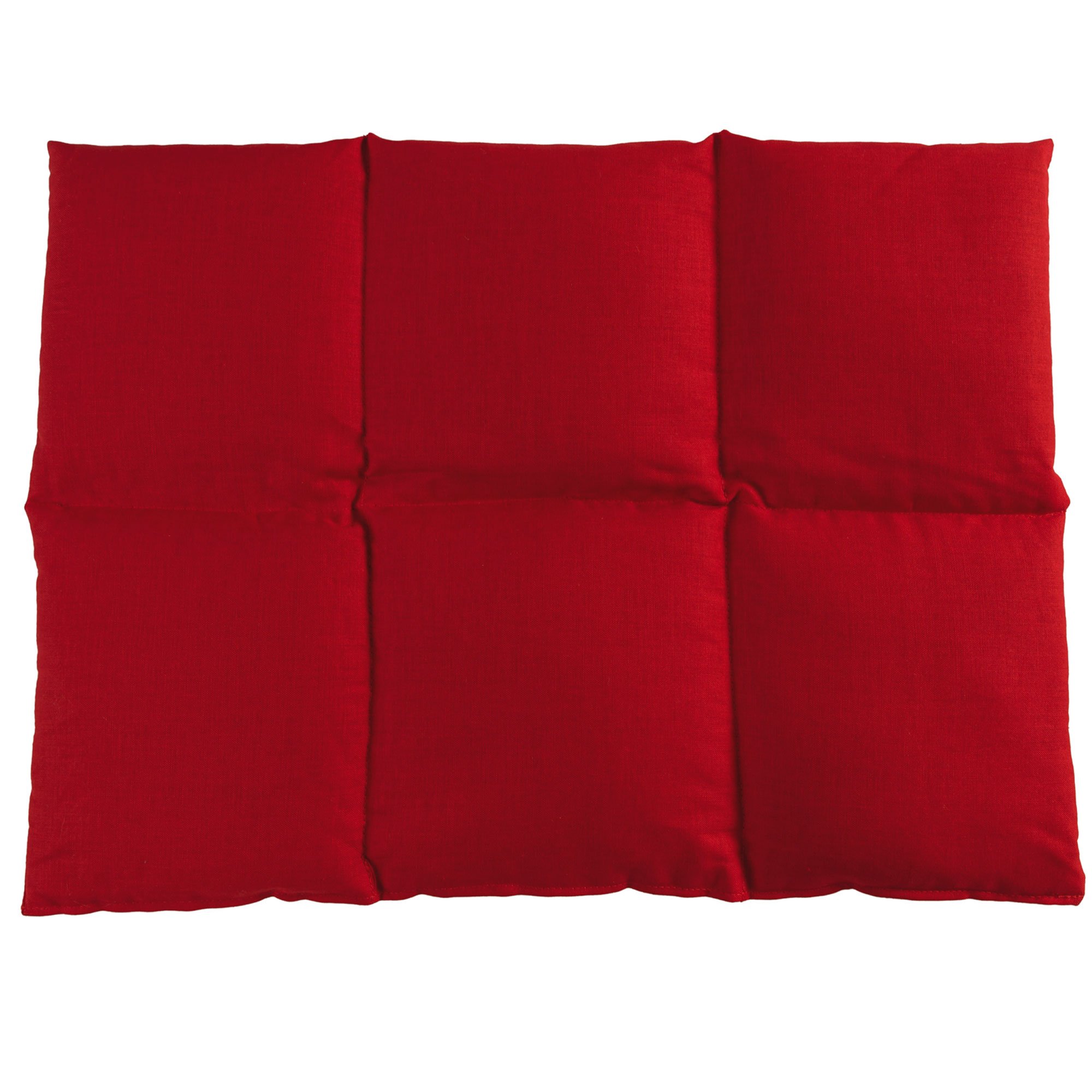Cuscino termico: Cuscino con semi di colza 40x30 6 compartimenti - rosso - Cotone Bio - Terapia caldo e freddo