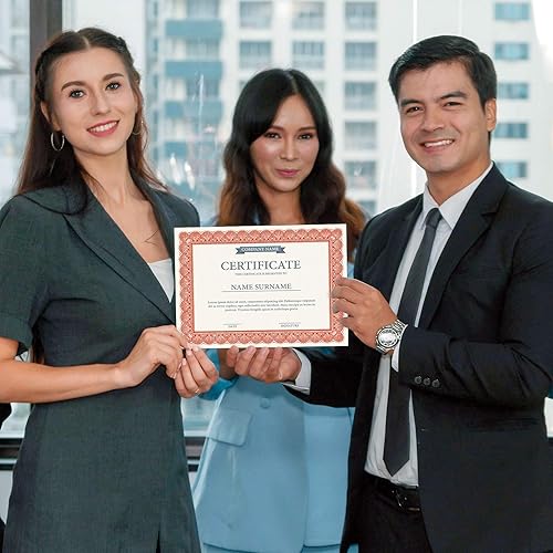 Miniatura 6 de Elite - Paquete de 100 papeles de pergamino rojo y blanco, compatible con impresoras láser y de inyección de tinta, para oficina, premios de