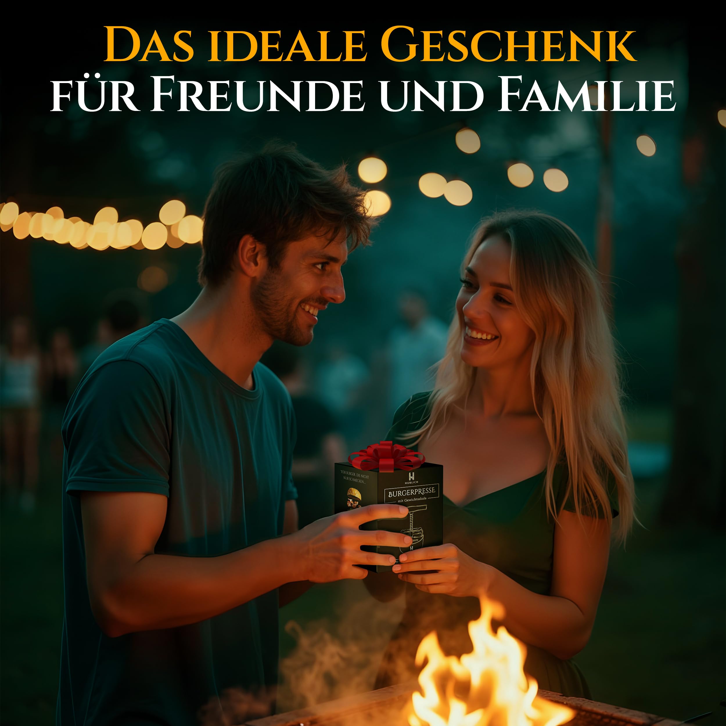 Hochwertige Burgerpresse aus Edelstahl – Hamburgerpresse – Ideales Grill Zubehör für perfekte Hackfleisch Patties mit 100-400g – Patty Maker für saftige Hamburger