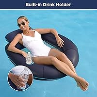 Vista 4 de Nuevo Aqua Easy Comfort - Silla de piscina flotante y salón con portavasos - Blue Fern