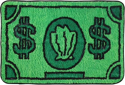 Miniatura 4 de PhuNkz Alfombra verde lavable de 2 x 6 pies para pasillo, cocina, baño, alfombra antideslizante para corredor, alfombra de área divertida de dólar,