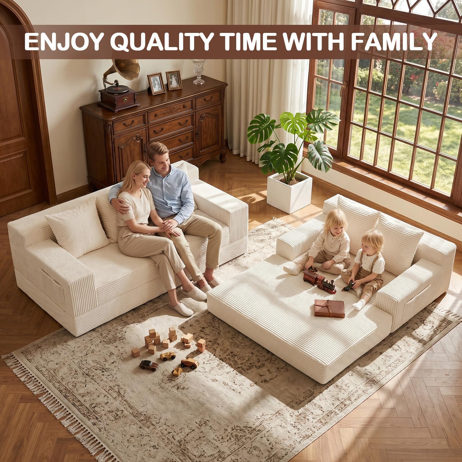 Winzoo Boneless Loveseat Couch Folding Sofa Bed Foldable Floor Futon — product photo
