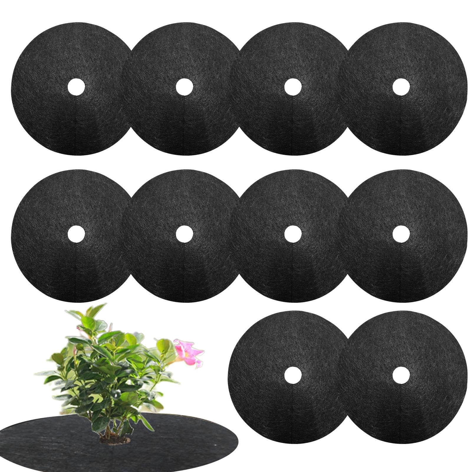 EVTSCAN 30 Pack Anneau De Tapis De Paillis D'arbre Anti-Herbe Recyclé