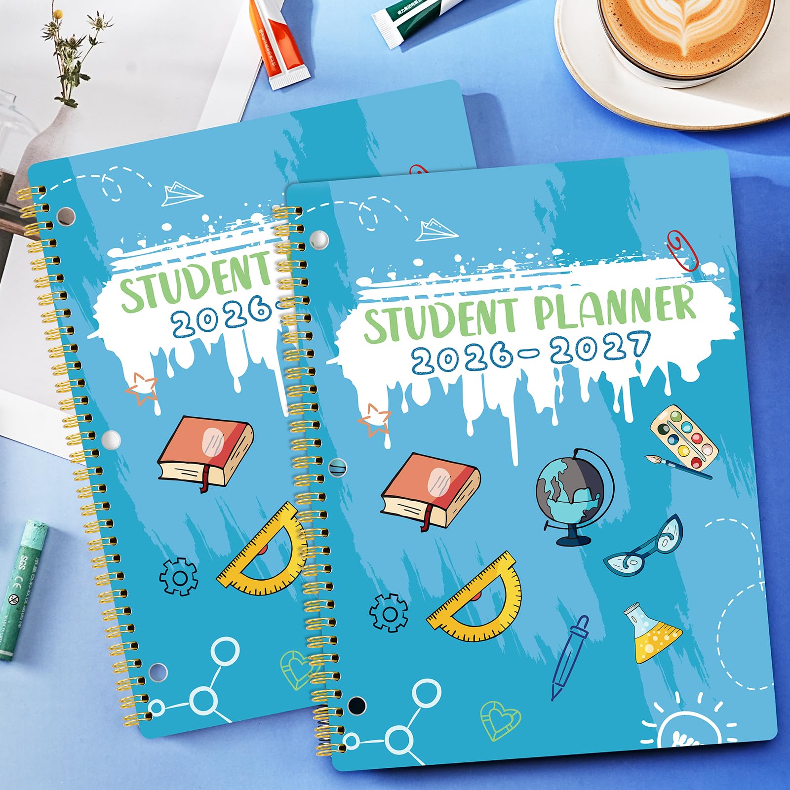 Planer studencki 2026-2027 - sierpień 2026 - czerwiec 2027, planer akademicki 2026-2027, planer roku akademickiego do gimnazjum lub liceum, naklejki do planowania