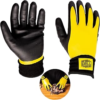 Hey Grill Hey Pitmaster Gloves | BBQ Gloves | Heat Protection up to 500°F or 260°C | High Temp Resistance | Fireproof Glove for Grilling Smoking Barbecue | Washable Mitts | Waterproof | Size - XXL