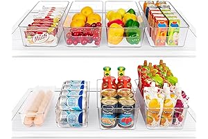 Vtopmart Refrigerator and Freezer Organizer Set (8 Clear Bins)