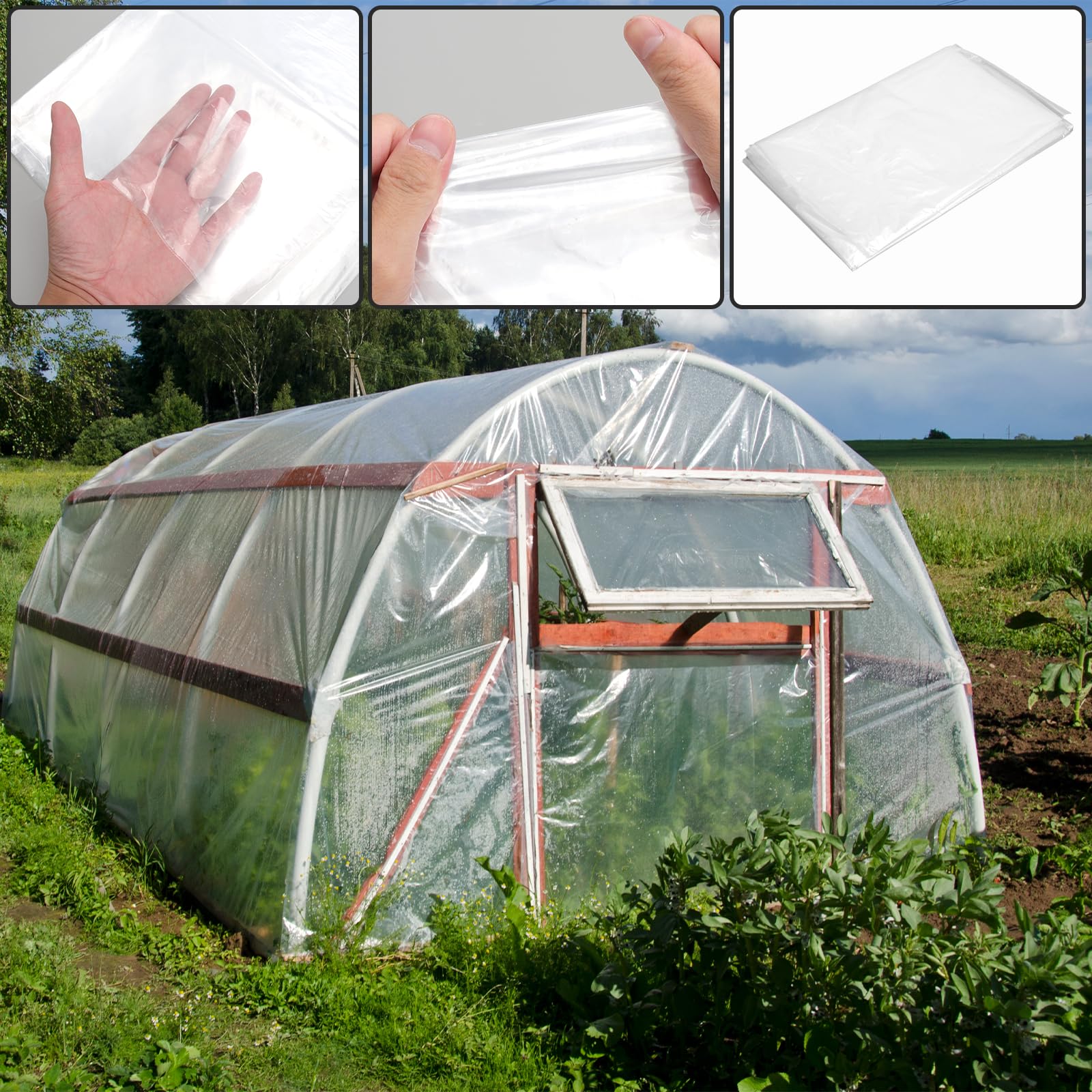 Film de serre en polyéthylène 2 x 3 m transparent indéchirable VOSSOT