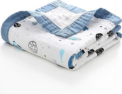 Manta de algodón Jay & Ava para recién nacidos y niños pequeños, 4 capas, súper suave, hipoalergénica, transpirable, manta para el cochecito, manta