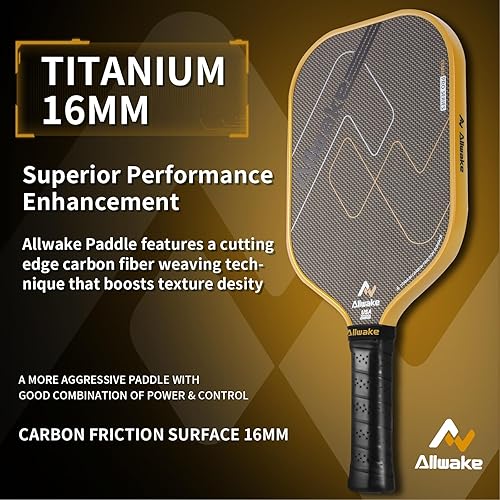 Miniatura 2 de Palas de pickleball, juego de paletas de pickleball híbridas de fibra de carbono de titanio 3K, remo de pickleball aprobado por USAPA Elite Control