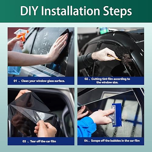 Miniatura 6 de AUTOTEK Juego de tintado de ventanas de auto DIY - Personaliza el tono 5%, 10%, 20%, 35%, 50%, 70%, para todos los lados y ventanas traseras -