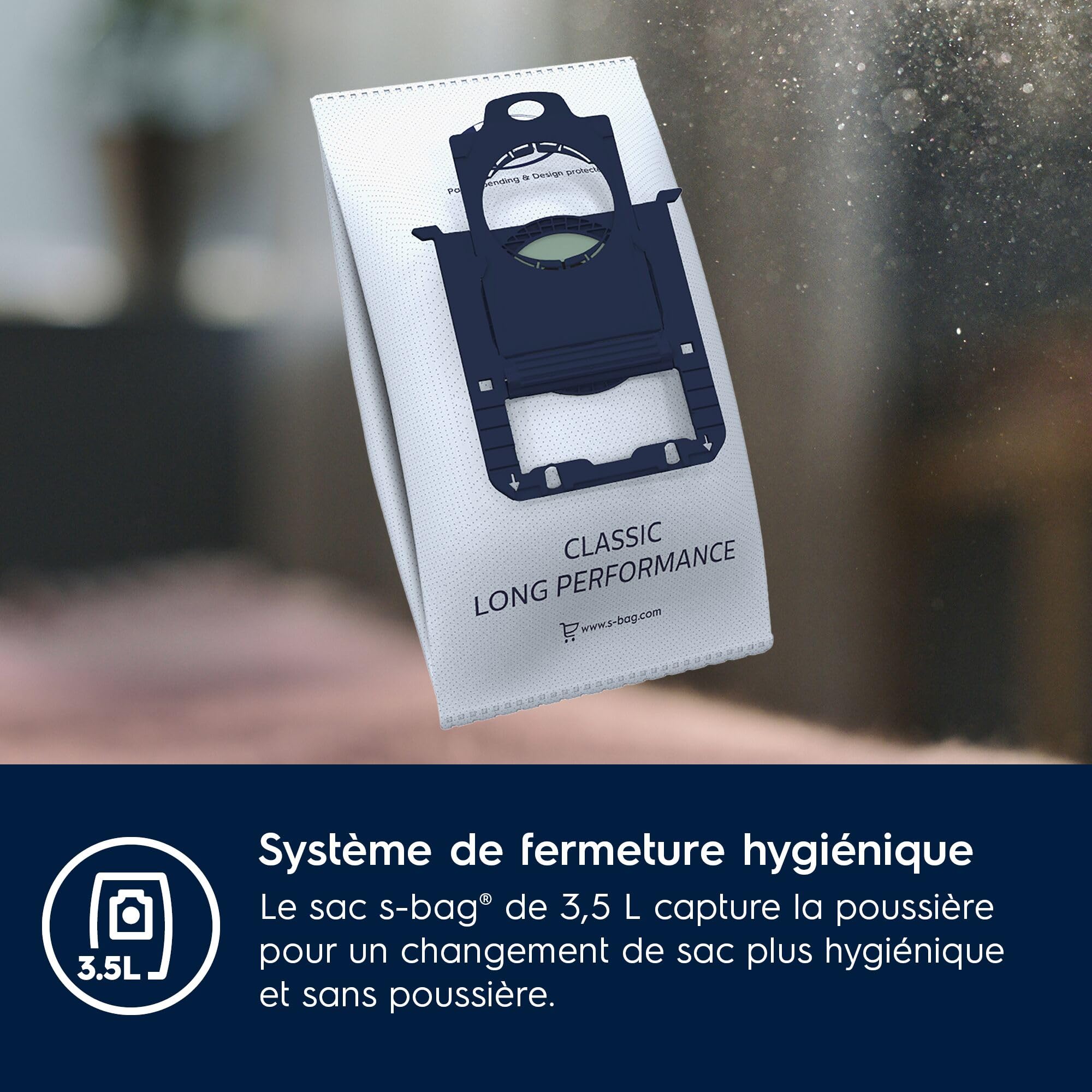 Electrolux E201S S-Bag Long Performance Sacs Aspirateur, Boite de 4, 3,5L, Powerflow