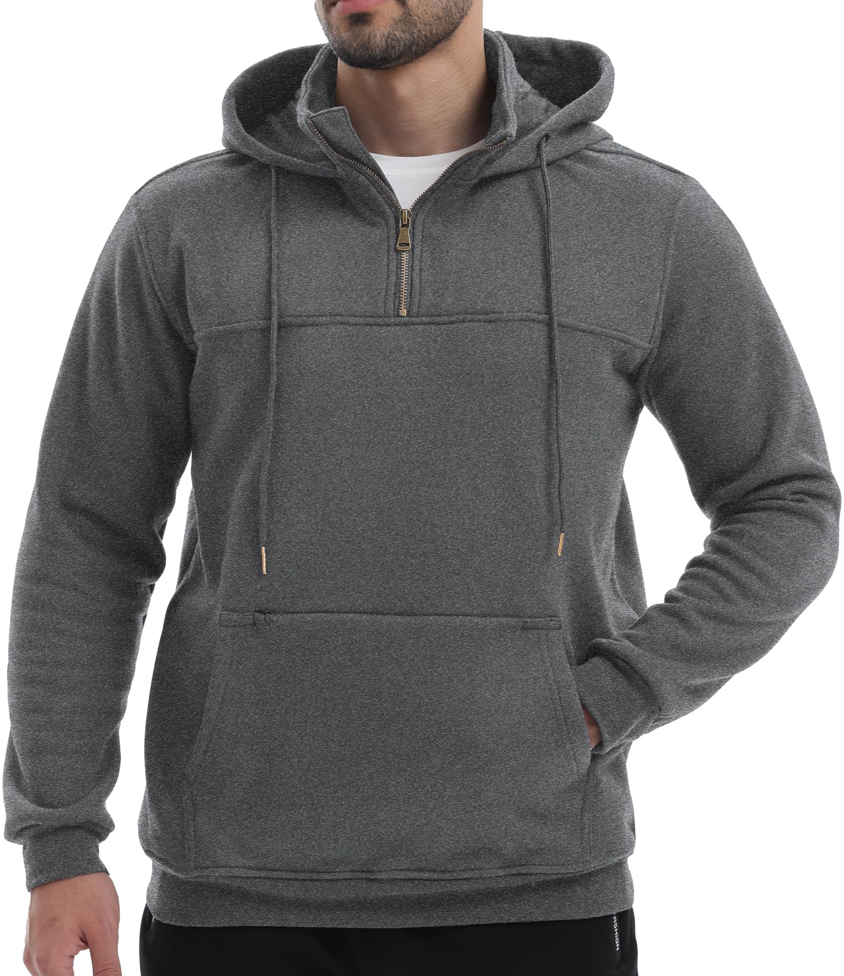 Peakwell Felpa Uomo con Cappuccio e Zip Felpa in Pile Caldo Pullover da Lavoro
