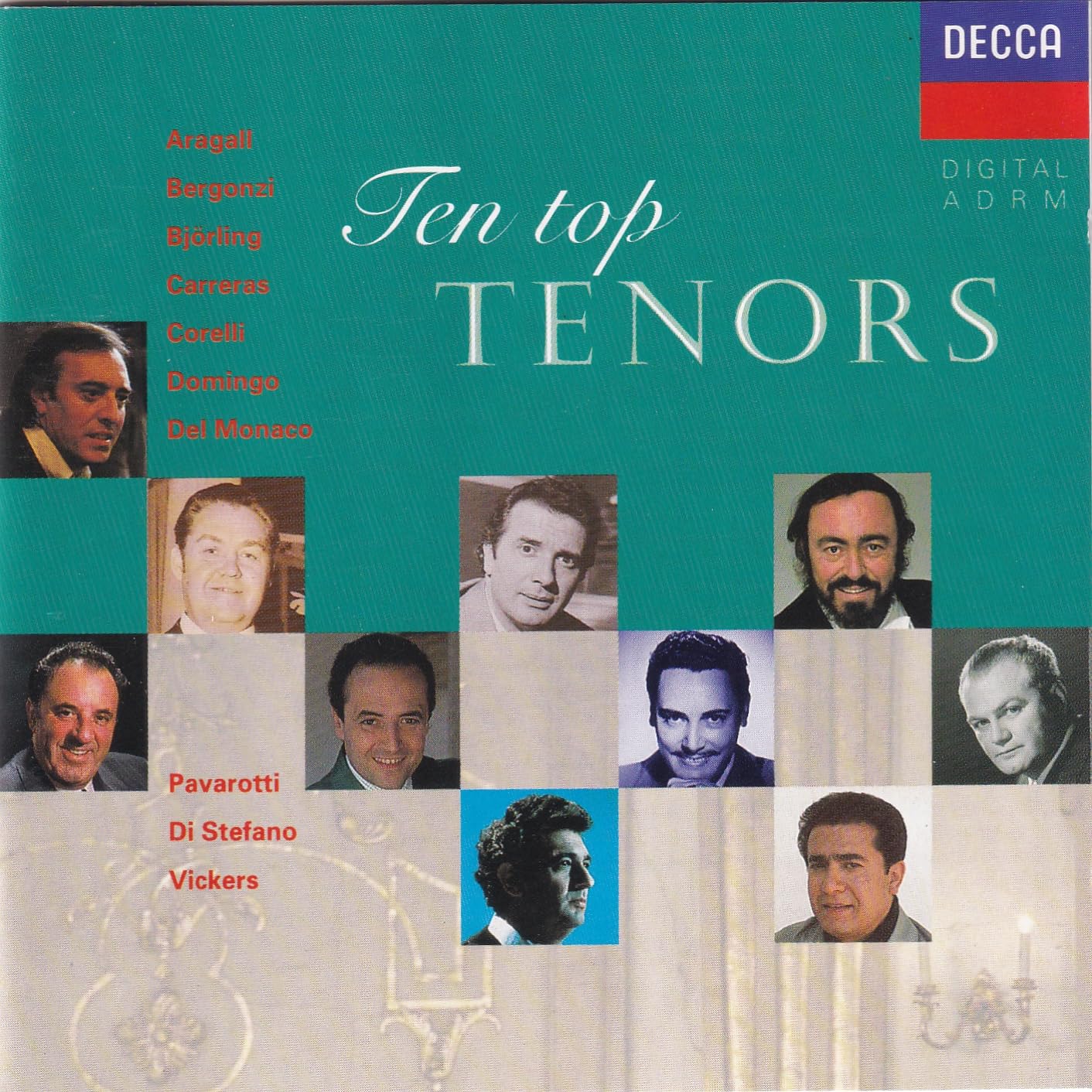 10 Top Tenors [Audio CD] Pavarotti; Carreras; Bjorling and Domingo