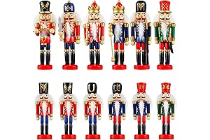 12 Pcs Wooden Nutcracker Ornaments