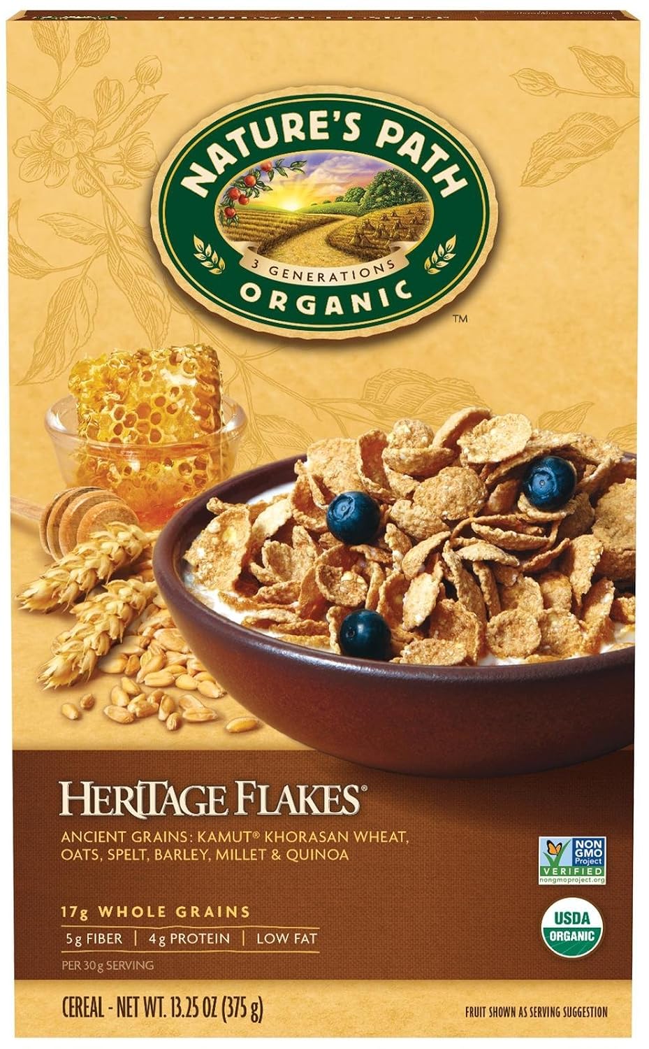 Nature's Path Organic - Cereal Heritage Flakes Whole Grains High Fiber - 13.25 oz.