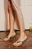 Sandalias de tacón con joyas para mujer, tacón bajo, estilo flip flop, sin espalda, punta abierta, boho, verano, playa 3