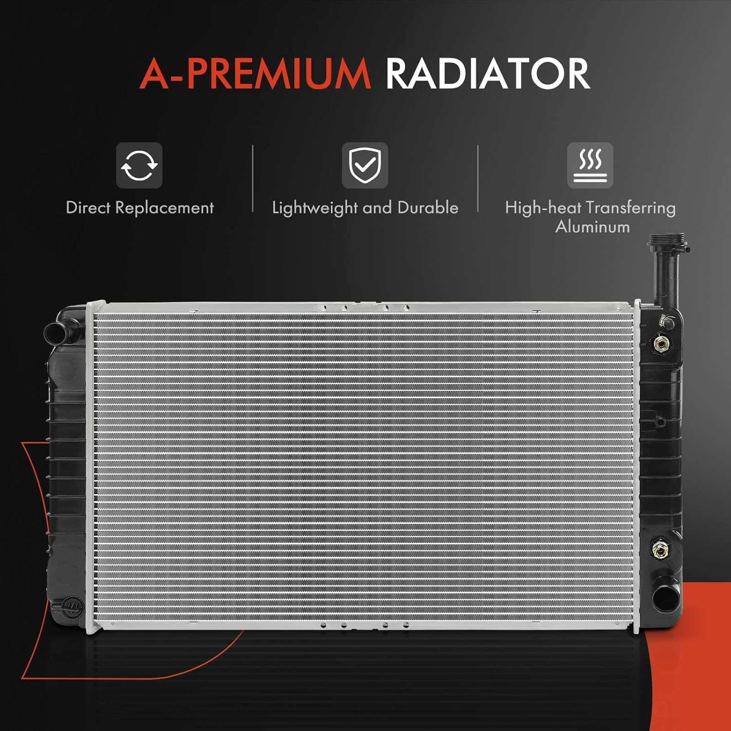 A-Premium Engine Coolant Radiator Assembly with Transmission Oil Cooler Compatible with Chevrolet Express 1500, Express 2500 & GMC Savana 1500, Savana 2500, 2003 2004 2005, 5.3L, Replace# 89019164
