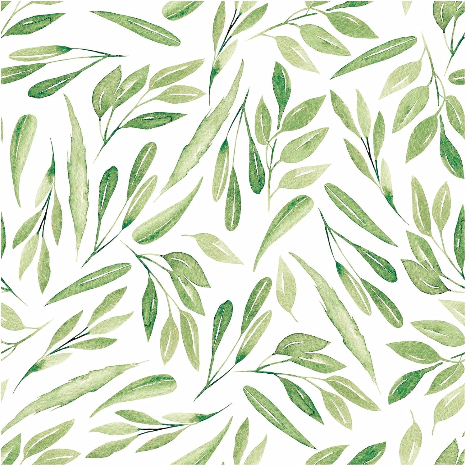 HAOKHOME Boho Peel and Stick Wallpaper Green Leaves Removable Vinyl Self Adhesive Contact Paper for Bedroom 17.7in x 9.8ft