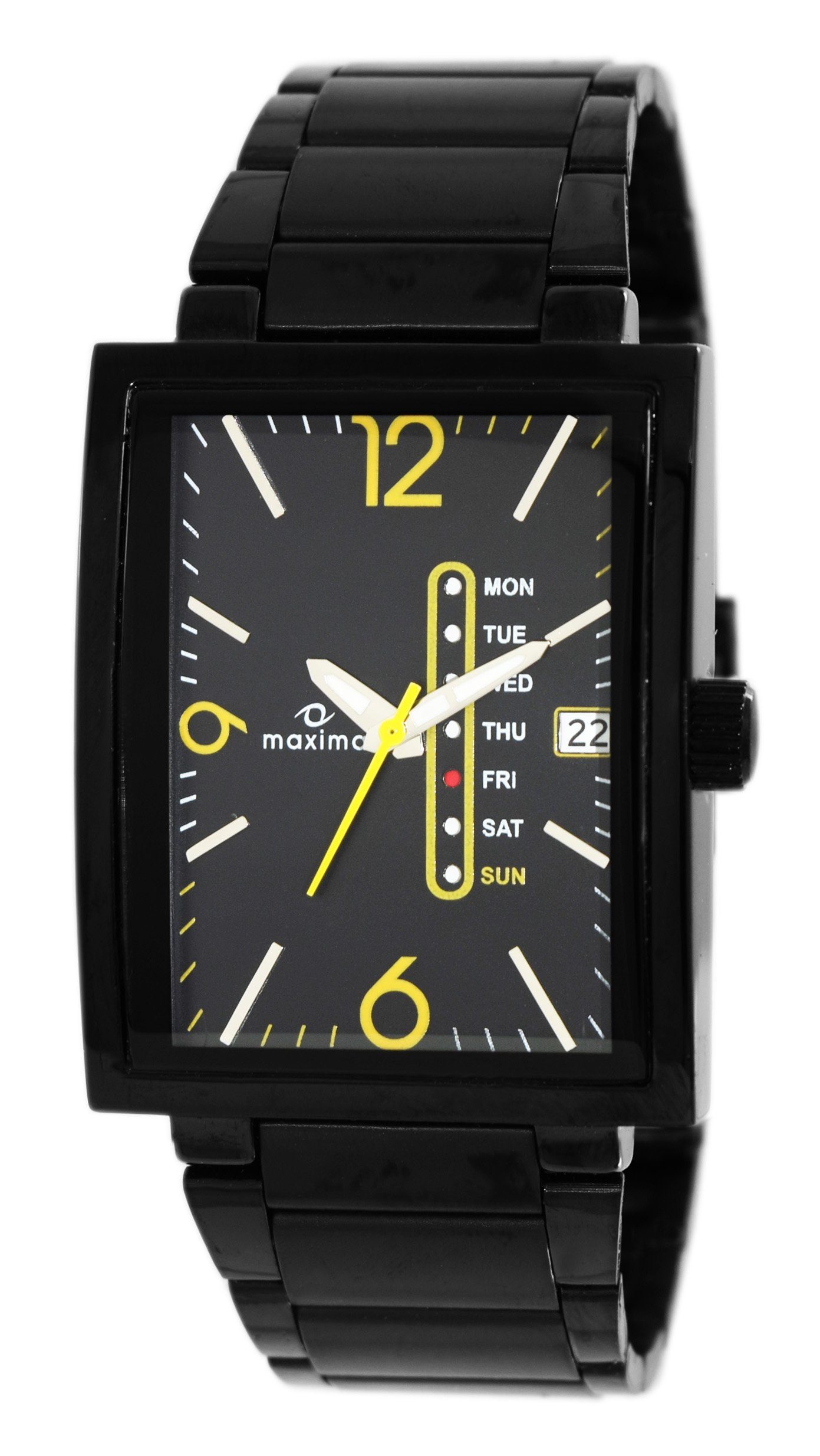 Maxima Stainless Steel Attivo Day-Date Black Dial Analog Watch for Men -31390Cmgb, Black Band (B00WU6WDE8) Amazon Price History, Amazon Price Tracker
