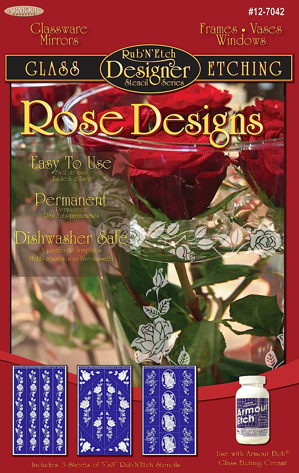ARMOUR ETCHDesigner Stencil, Pak Rose Designs