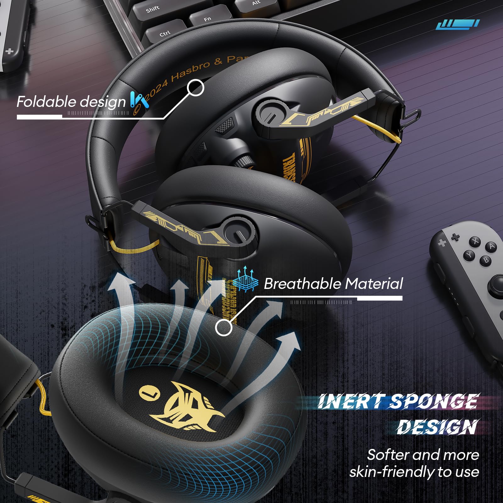 Transformers Wireless Gaming Headset for Mic Retractable, 7.1